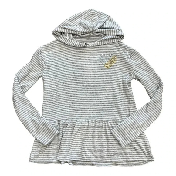 Epic Threads Gray Striped Peplum Hoodie XL - Picture 1 of 5